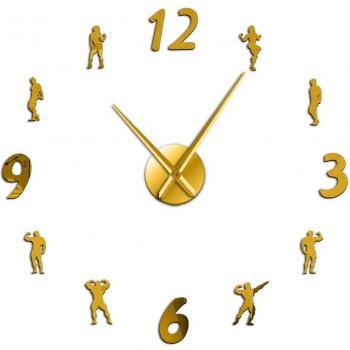 Modern Gym Wall Clock DIY Frameless Fitness Timepiece