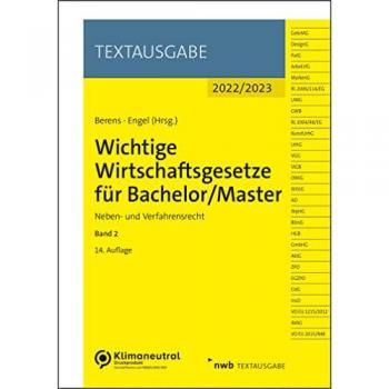 Wichtige Wirtschaftsgesetze für Bachelor/Master, Band 2: Neben- und Verfahrensrecht (Textausgabe)