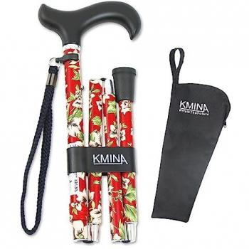 Kmina Pro Bastón Plegable Flores Rojas 1Ud