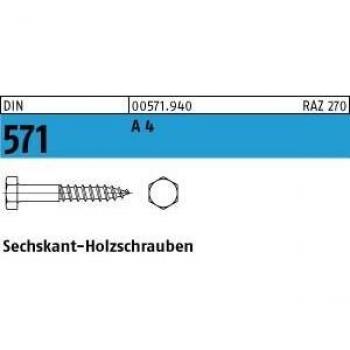 Sechskantholzschraube DIN 571 10x180 A4 50 Stück
