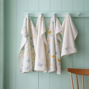 'Cottage Friends' Tea Towel Pack of 4