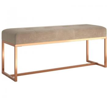 Panca Multifunzionale Décoshop26 Beige Velluto 110x36x45