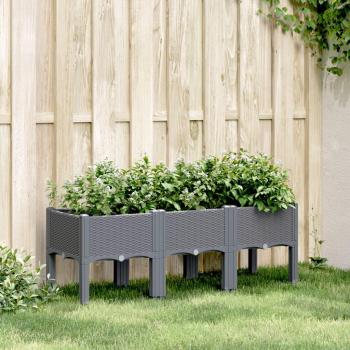 Floreira VidaXL Cinza 120x40x42 cm – Prato de Planta