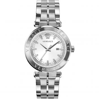 Versace Men's Aion Date Window Stainless Steel Bracelet