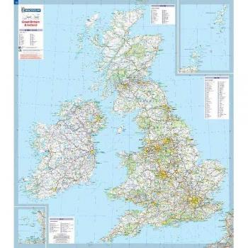 Great Britain & Ireland - Michelin rolled & tubed wall map Encapsulated: Wall Map
