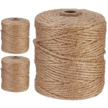 Relaxdays Juteschnur 3 mm x 100 m 3er Set Bastelgarn
