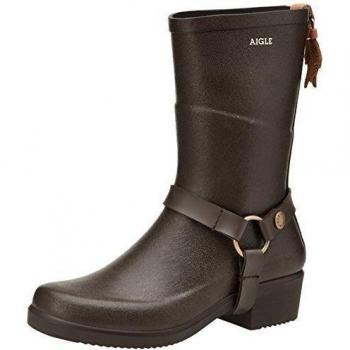 Aigle Miss Julie Gummistiefel - Botas de goma sin forro para mujer, color marrón