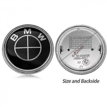 Capot Arrière BMW 82 mm Logo Noir Full Pack