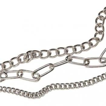 Collar de la Ciudad Clásica Cadena Apilada Mujer Plata