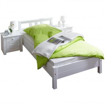 Ticaa Doppelbett Merci Kiefer Weiß