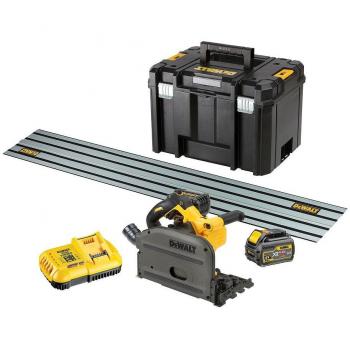 Akumulatorowa pilarka tarczowa, zagłębiarka 165mm, 54V 2x6,0Ah Li-lon + szyna prowadząca 1,5m DeWALT [DCS520T2R-QW]