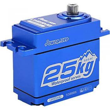 Servo HD-LW-25MG Alu Bleu Étanche 25kg 0.14sec