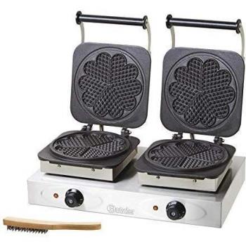 Gaufrier double cœur professionnel Ø210 mm, hauteur 16 mm – Bartscher