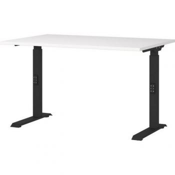 GERMINIA Sitz‑Stehschreibtisch „Downey“ – Metall & Spanplatte, Schwarz, C‑Fuß – 1200 × 800 mm