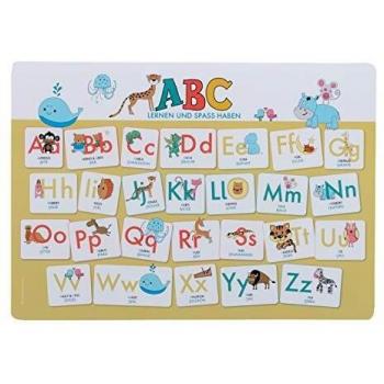 Hochwertiges ABC-Mini-Lernposter der Tiere (32,4 x 45,8 cm): Stabiler Karton, folienbeschichtet, abwischbar.: Auch als Schreibunterlage geeignet. Das ABC lernen und Spaß haben für Mädchen und Jungen!