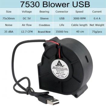 USB 5V 2 Pack DC Blower Fan 6015S for Computer Cooling