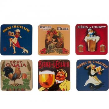 Cartexpo 70821 - Juego de 6 Posavasos de Corcho y Madera