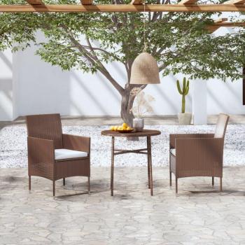 Set de Jantar Vime Castanho VidaXL – 3 unidades