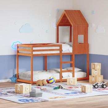 Bunk Bed without Mattress, Wax Brown, 80x200 cm, Solid Wood, Pine, vidaXL