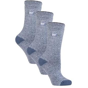 Heat Holders 3 Pairs Ladies Thin Lightweight Thermal Dress Socks - Blue
