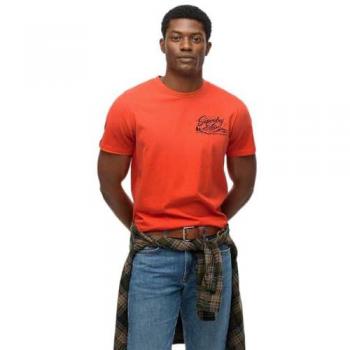 M1012241A – Superdry T-Shirt „LoFi Outdoors“ in Rot, Lässig, Kurzarm, Baumwolle (S)
