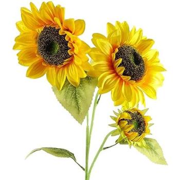BloomGuard 88cm White Leafed Sunflower – 3 Heads