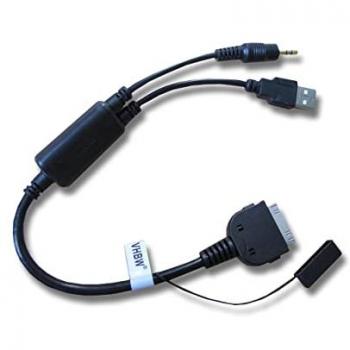 VHBW Audio Input Cable for BMW 7 Series (11/2008+), Y-Adapter, Black