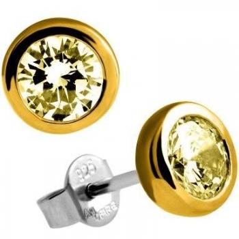 Pendientes de botón Diamonfire Fancy Colours - Plata de ley con circonita