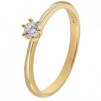 Glizz Solitärring mit Lab Grown Diamant 0,15 ct Gold 333 Brillantring