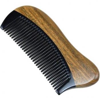 Peine Búfalo Negro Sin Dientes de Madera Estática