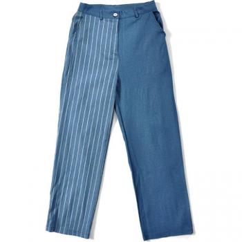 Pantalon taille haute denim chic