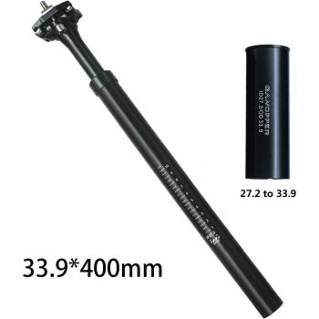Verende Zadelpen voor MTB, Telescopische Shock Absorber, 27.2 - 34.9 mm, 400 mm lengte