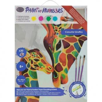 Craft Buddy Malen nach Zahlen Colourful Giraffes 30x40cm