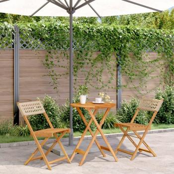 VidaXL 3 Piece Bistro Set Beige Poly Rattan and Solid Wood