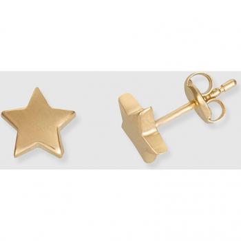 Oro Brillante Pendientes de Niña Estrella