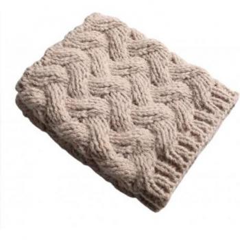 Short Thick Bamboo Woven Flower Pattern Christmas Boot Warmers