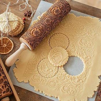 Rolling Pin in Legno Inciso ASAPCHIC per Pasta e Pane