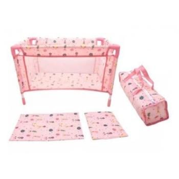 Lit parapluie pour poupée 46 cm - Fleurs roses