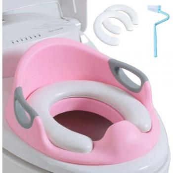 Riduttore WC acqua bambini sedile soffice copertura rosa