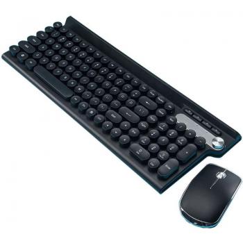 R2JB Drahtlose Tastatur und Maus – Stille, Wiederaufladbar, Schreibtisch-Set