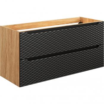 Sous-Vasque Compact 120 cm – 2 Tiroirs Noir Bois