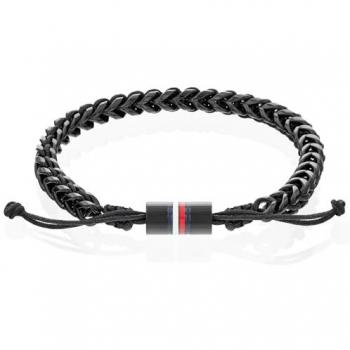 Armband TOMMY HILFIGER Schmuck Edelstahl Armschmuck Nylonarmband Armbänder Gr. Edelstahl-Nylon, schwarz Herren