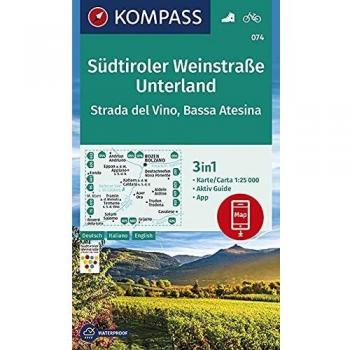 KOMPASS-Karten GmbH Kompass Wanderkarte Südtiroler Weinstraße, Unterland, Strada Del Vino, Bassa Atesina: 3in1 Wanderkarte 1:25000 Mit Aktiv Guide Inklusive Karte Zur ... (Kompass-Wanderkarten, Band 74)