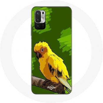 Xiaomi Poco M3 Pro Yellow Parakeet Birds Case - Green Background