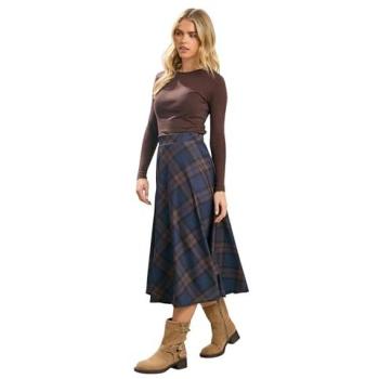 Pixiegirl Petite Check Midi A‑Line Skirt, 8 (Multicolor)