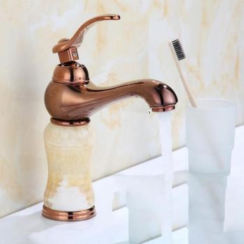 Gold & Rose Gold Jade Single Hole Faucet