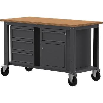 SOGI X3N_109LR Banco lavoro mobile – 1,5 m legno con 3 cassetti, anta e cassetto