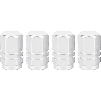 4PCs Durable Black Car Tire Valve Caps