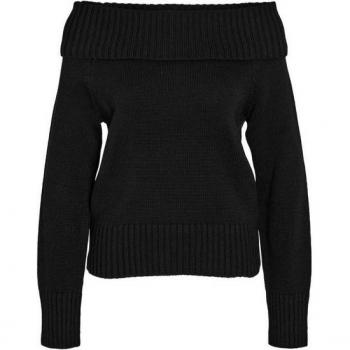 Dzianinowy sweter z dekoltem Carmen