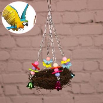 Vintage Bird Cage Swing Toy for Birds